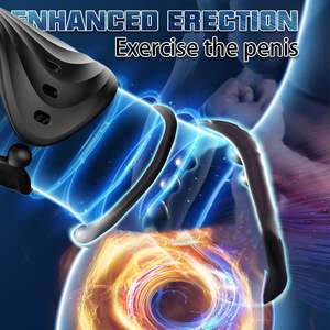 10 Modi Fernbedienung mit Ring Ferngesteuert Ferngekleidet Elektromasturbation Vibrator 2-in-1 Sexspielzeug Balance Stimulator - Product Image 3