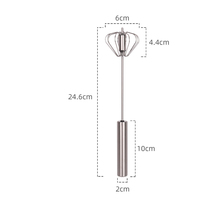 Batidor Manual de acero inoxidable, batidor de huevos semiautomático, de espuma y crema batida
