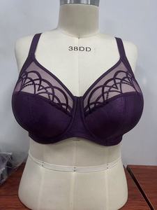 <span class=keywords><strong>Soutien</strong></span>-<span class=keywords><strong>gorge</strong></span> Grande Taille à Couvrance Totale, Bretelles Réglables, Dentelle de Soie Sexy, Motif Uni, Armatures, Effet Push-Up Fin, Maille à Pois – Meilleure Vente - Product Image 5