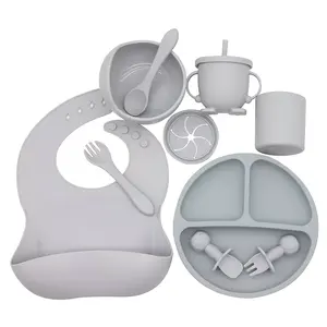 Alimentation à succion vaisselle autres produits d'alimentation pour bébé bavoir d'allaitement biberons en Silicone ensemble de bols assiettes fournitures d'alimentation pour bébé