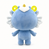 Peluche Mascotte Dragon Bleu Personnalisée Mignonne, Jouet en Peluche Doux Personnage de Dessin Animé OEM/ODM pour Cadeau de Marque, Promotion Commercial, Souvenir d'Entreprise