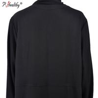 Robe Abaya Maxi Noire Élégante Musulmane à Manches Longues pour Femme