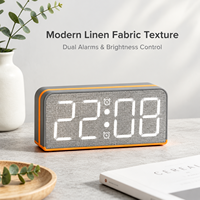 Jam Meja Digital LED Minimalis Berbahan Kayu dengan Alarm, Kalender, Temperatur & Kontrol Kecerahan 3-Tingkat OEM