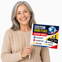 Drapeau à agiter personnalisé de forme carrée en satin premium 12x18 pouces pour campagne politique