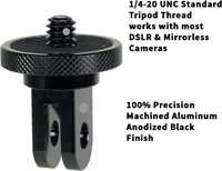 Adaptateur de montage GoPro à vis 1/4, support de conversion en aluminium pour caméras d'action Hero 13 12 DJI Osmo 6 5 Pro 4 Insta360 Go Ultra