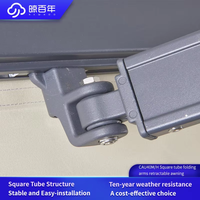Toldo Retráctil Motorizado con Brazo Curvo Newhoo - Toldo para Patio Exterior con Protección UV Impermeable y Resistente al Viento