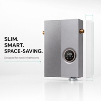 Chauffe-eau électrique instantané intelligent en acier inoxydable 220V à circuit d'eau latéral sans réservoir pour salle de bain et cuisine commerciales