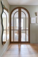 Portes intérieures à double arche de style français, portes en verre avec porte cintrée