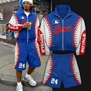Custom Screen Print Windbreaker Casual Zip up <strong>Polyester</strong> Nylon Sweatsuit Streetwear <strong>Jogger</strong> Zip up Jacket Shorts Set for Men - Product Image 1