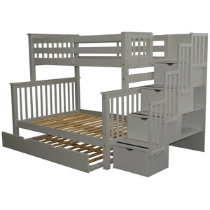Letto a Castello in Legno Massello Smontabile per Bambini, Design Moderno e Minimalista, per Cameretta, Commercio Estero Transfrontaliero SY564 - Product Image 3