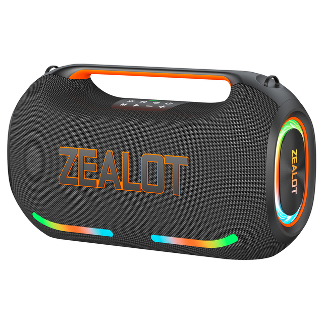 ZEALOT ZE41 250W Portable Speaker IPX6 Waterproof Speaker with RGB Light, OTG, EQ, APP, Powerful Bass Outdoor Speaker for Party