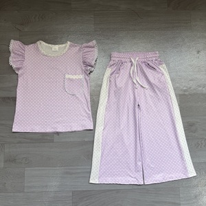 Preordine GSPO2329MZ Set all'Ingrosso per Bambini con Camicia a Maniche Corte con Tasche e Pantaloni a Pois, Outfit per Bambine e Neonati, Abbigliamento Rosso - Product Image 2