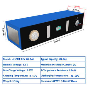 Ca Tl Grade A Lfp 172.5ah Gloednieuwe 3.2 V Lifepo4 172.5ah 3.2 V 172.5ah Lifepo4 Batterijcellen - Product Image 6