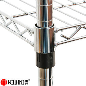 NSF 4단 중량형 저장 랙 크롬 메탈 와이어 선반 창고 차고용 - Product Image 3