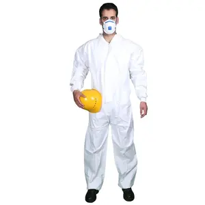 Không thấm nước PPE Kit Yếm dùng một lần microporous Coverall loại 5/6 dùng một lần Coverall với mui xe PPE phù hợp với an toàn quần áo