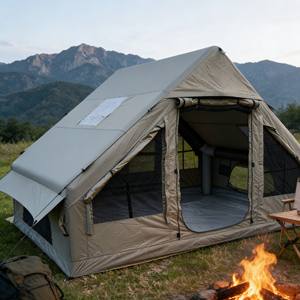 Tente de glamping familiale de luxe facile à installer, tente extérieure en toile Oxford, spacieuse pour les voyages en famille dans le désert - Product Image 4