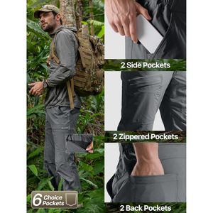 Pantalones de Senderismo para Hombre FOXA, Ligeros, Elásticos, de Nailon, Impermeables, de Secado Rápido, Corte Clásico - Product Image 5
