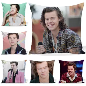 Harry Styles Patrtern Pillow Sofa Car Bed Sofa Pillow Case Bedroom Decoration Cushion Cover Home Decor(45*45cm)