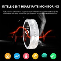 Bague connectée de luxe V6 avec suivi d'activité, détection d'oxygène sanguin, contrôle par application, suivi du sommeil, compteur de pas, calories, réveil, IP68