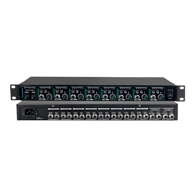 Professional Stage Studio Monitoring Hi-Fi 8 Channel Headphone Amplifier Portable 1U High Power Stereo Metal Hi-Bridge COKYIS