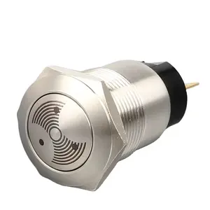 19mm Waterproof Flash LED Metal Buzzer Switch 12V 24V Flashing Indicator Alarm Loud Sound Red Buzzer