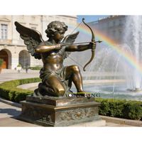 Estatua de Cupido de Latón de Tamaño Real para Jardín, Figura Artística de Mitología Romana Clásica, Escultura para Decoración de Exteriores