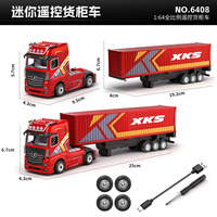 Camion tracteur porte-conteneurs RC WL à l'échelle 1:64 avec commandes proportionnelles, télécommande 2.4G, lumières LED, construction en plastique
