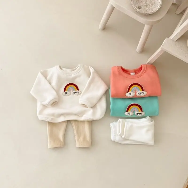 Pakaian Bayi Baru Lahir Set Pakaian Anak-anak Grosir Kasual Katun Olahraga Anak-anak T-shirt dan Celana 2 Ps Olahraga Set Pakaian Bayi