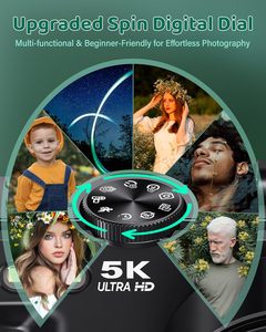 Caméscope 4K, caméra vidéo 64MP, WiFi, écran UHD 3,0 pouces, caméra de vlogging, prise en charge de l'enregistrement pendant la charge, enregistrement en time-lapse, OEM - Product Image 5