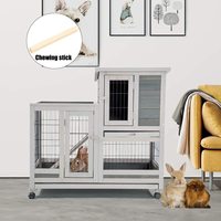 Cage en bois pour animaux domestiques, maison pour petits animaux avec porte ventilée, plateau amovible