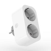 Prise intelligente WiFi Zigbee 16A 2 prises EU, application Tuya, contrôle à distance, minuterie, protection contre les surcharges, surveillance de la consommation d'énergie, usage domestique