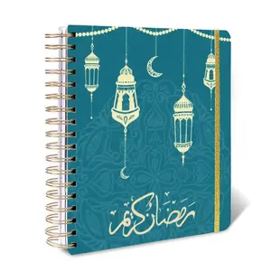 Atacado Barato Personalizado Ramadan Planner Impressão De Couro Caderno Personalizado Jornal De Papel Escolar 2024 Semanal Presente Islâmico Muçulmano