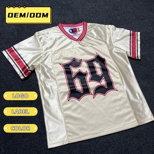 เสื้อฟุตบอลวินเทจผ้าโพลีเอสเตอร์เนื้อบางเบาสำหรับฤดูร้อน ระบายอากาศได้ดี พร้อมโลโก้แบบซับลิเมชั่นตามสั่งสำหรับผู้ชาย - Product Image 1