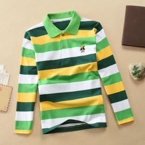 Vêtements pour enfants à manches longues en gros, <span class=keywords><strong>de</strong></span> 2 à 15 ans, coton en stock, t-shirt rayé tendance, polos pour enfants, polos pour garçons - Product Image 3