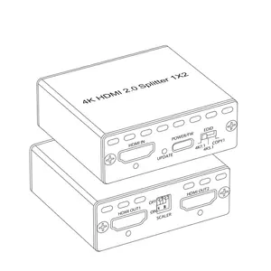 4k hdmi 스플리터 1x2 hdmi 포트 지원 Digital7.1CH 오디오 지원 4k 스케일러에서 1080P 다운