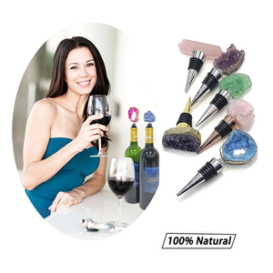 Bouchon de bouteille de vin en améthyste rose sculptée à la main, en pierres naturelles brutes, vente en gros, accessoires de bar, artisanat d'amour, pierres précieuses - Product Image 1