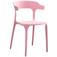 Chaise de salle à manger en plastique avec dossier en corne de bœuf, style nordique, personnalisable en usine, modèle 009, pour la maison et les cafés