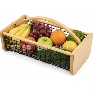 Wrought iron portable fruit basket storage basket multi-functional sundrying basket kitchen countertop fruit and <b>vegetable</b> - Product Image 5