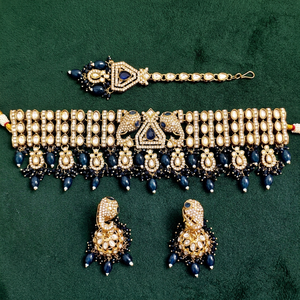 Gold Plated <b>Bridal</b> Set Choker Necklace <b>Drop</b> <b>Earrings</b> Tikka Ethnic Zircon Trendy Wedding Engagement Anniversary Latest High - Product Image 1