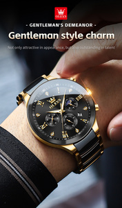 Relojes OLEVS 7004 para Hombre con Calendario, Relojes de Lujo de Acero Inoxidable con Correa de Cerámica, Relojes de Cuarzo con Manecillas Luminosas para Hombre de Negocios - Product Image 5