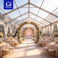 Tente d'atrium commerciale transparente pour mariage, pavillon d'événement extérieur pour cour