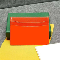 Dompet Mini Kulit PU Desainer Mewah, Tempat Kartu, Kantong Kunci, Dompet Saku untuk Kartu Kredit, Pria & Wanita, dengan Kotak