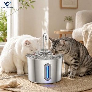 Fontanella Automatica per Cani e Gatti da 2,2L, Dispenser d'<span class=keywords><strong>Acqua</strong></span> per Animali Domestici in Acciaio Inox 304, Impermeabile IPX5, Multivoltaggio - Product Image 4