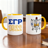 Tasses à café en céramique Deltaa Sigma Theta Sorority rouge et blanche de 11 oz, Zeta, les plus populaires en céramique pour les cadeaux publicitaires