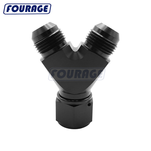 Fourage alluminio 3 modi Splitter femmina un ingresso a un maschio svasatura uscita olio linea del carburante Y blocco tubo di raccordo connettore di raccordo - Product Image 2