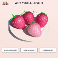 Jouet Squishy Fraise Personnalisé en Plastique, Changeant de Couleur, Sensible à la Chaleur, Anti-Stress, Doux à Presser, Mignon, Fruits, pour Bureau, Vente en Gros
