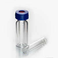 Micro-tubes en verre à fond conique plat de 300 µl, flacons d'échantillons de 0,3 ml, micro-inserts pour flacon HPLC de 2 ml