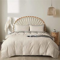 Housse de couette et taie d'oreiller Queen/King taille personnalisée, motif floral bohème plissé, douce pour la peau, vente chaude