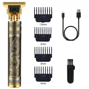 Tondeuse à barbe électrique rechargeable en métal pour hommes, lame en T, pour coupe de cheveux, modèle <span class=keywords><strong>Dragon</strong></span>, vente en gros - Product Image 1