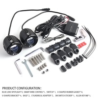 SANVI S21 Nouvelle lampe de travail LED 6000K 65W pour voiture et moto, ajustement universel, double couleur, projecteur clignotant